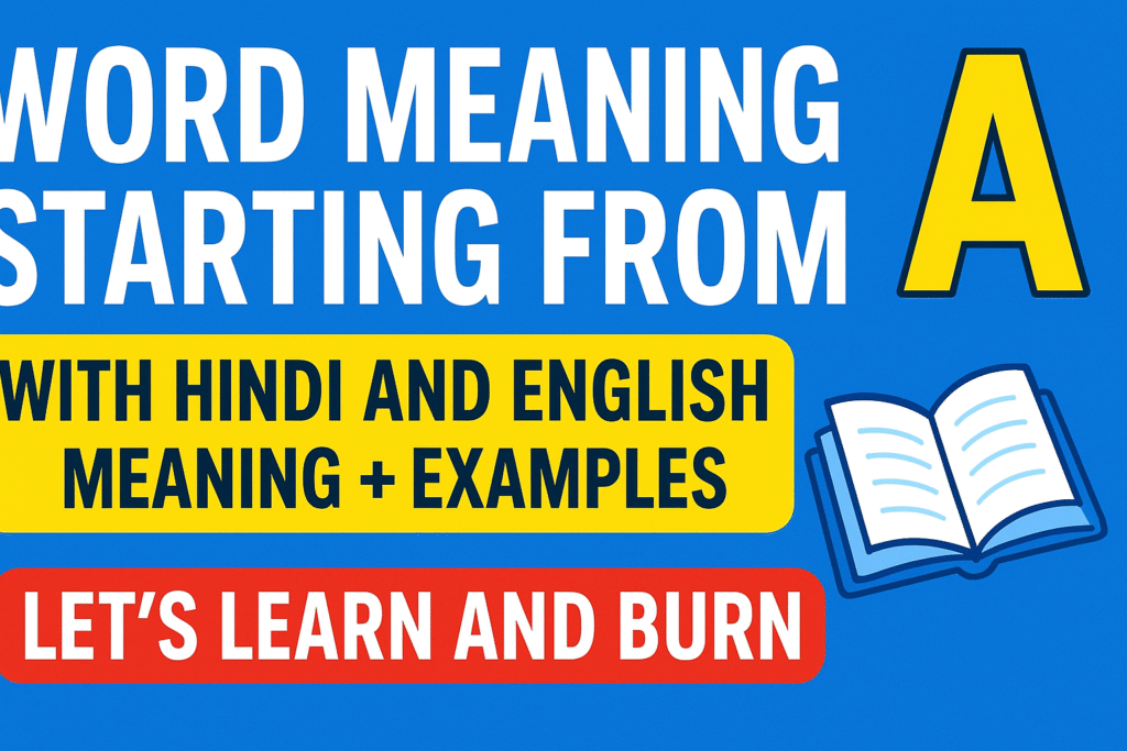 Word Meaning Starting from A