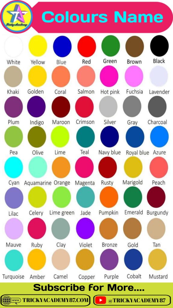 Colours Name in Hindi and English
