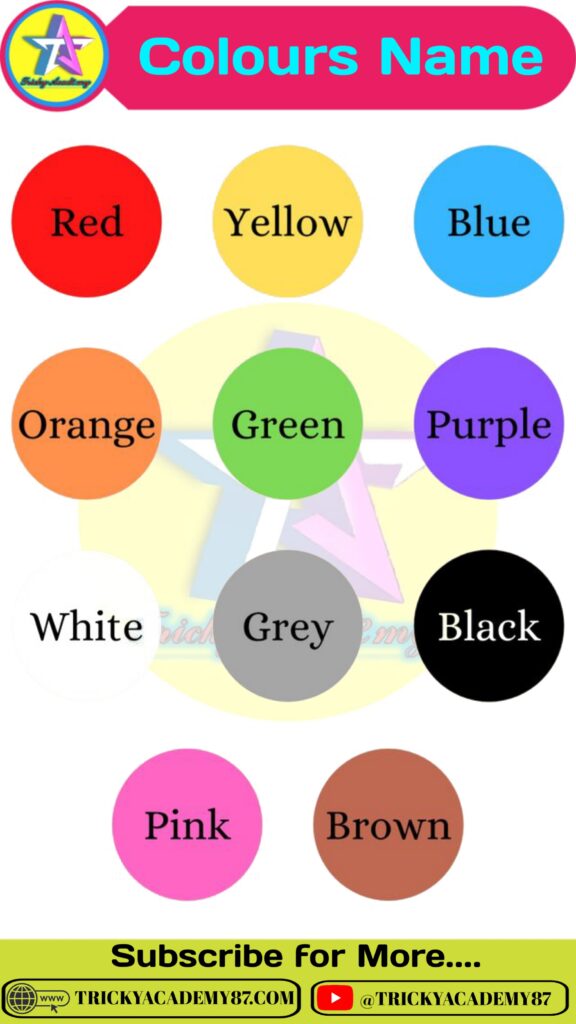 Colours Name in Hindi and English